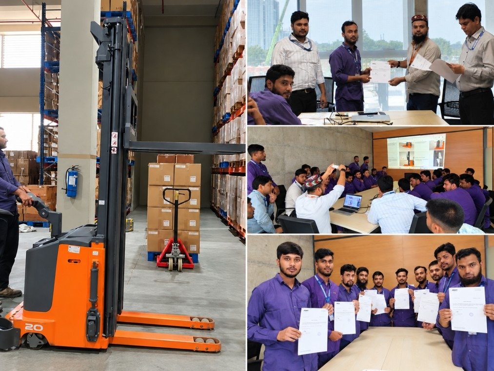 Electric stacker operator training at Incepta Pharmaceuticals Limited